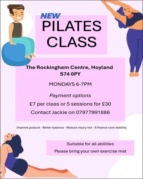 Pilates Class at The Rockingham Centre - Mondays 6-7pm